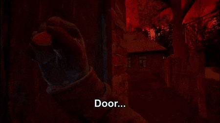 a person is reaching out to open a door with the words open the door below them