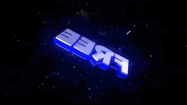the word free is on a blue and white background