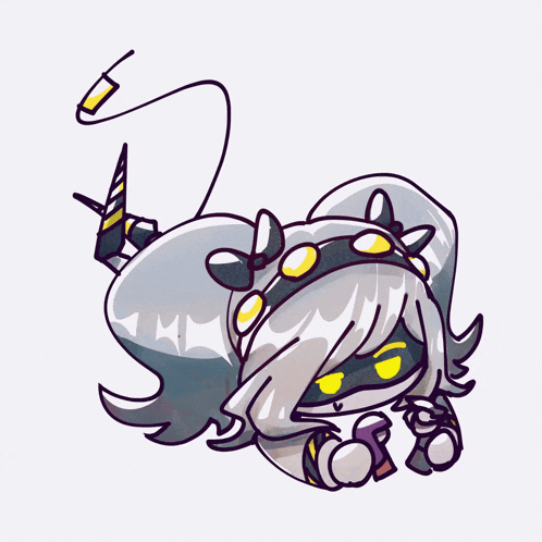 a drawing of a girl with a ponytail and a bow on her head