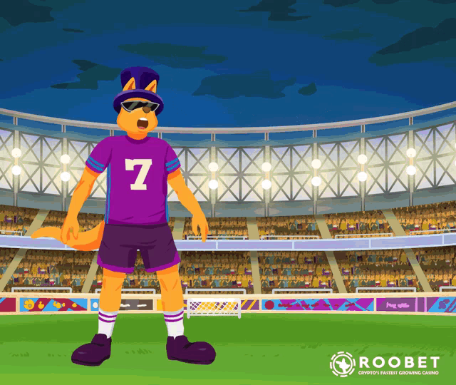 a cartoon illustration of a fox wearing a number 7 jersey
