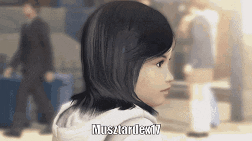 a girl with the name musztardex17 on the bottom right