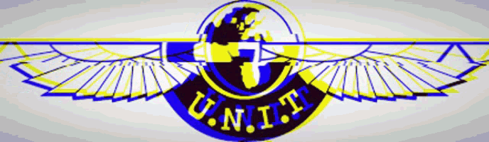 a blue and yellow u.n.i.t.i. logo