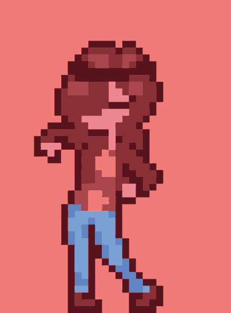 a pixel art drawing of a person wearing sunglasses