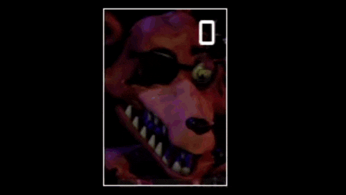 a close up of a foxy from five nights at freddy 's wearing sunglasses and a microphone .