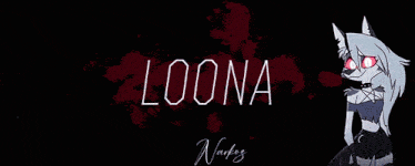 a cartoon of a wolf with wings and the name loona
