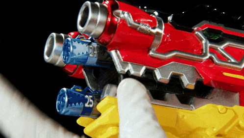 a toy gun with the number 25 on the side