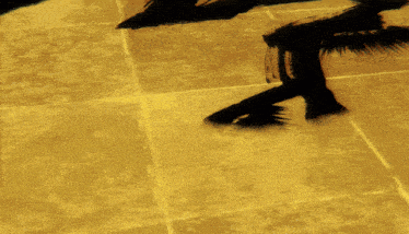 a shadow of a person on a tile floor