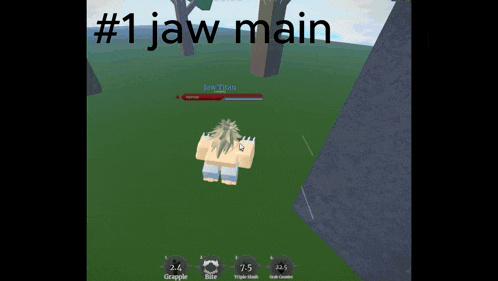 a screenshot of a video game with # 1 jaw main written on it
