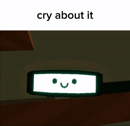 a screenshot of a video game with the words cry about it on the bottom