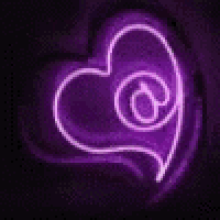 a purple heart with the words `` love is in the '' next to it .