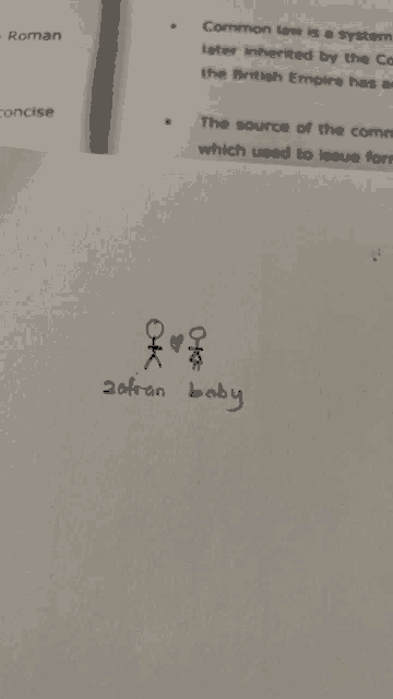 stick figures are drawn on a piece of paper with the words zofran baby