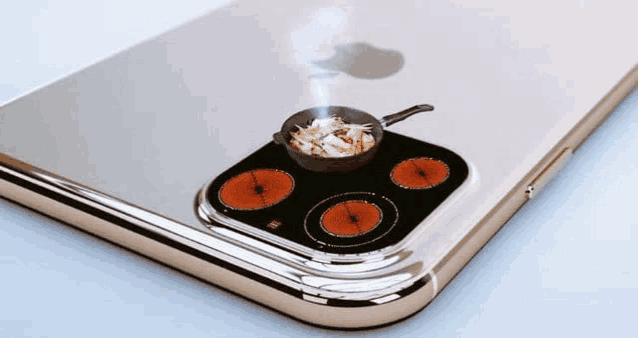 a close up of an iphone with a pan on it