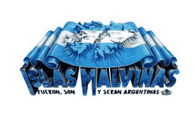 a blue and white logo that says islas malvinas