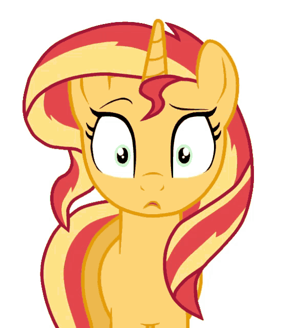 sunset shimmer from my little pony looks sad
