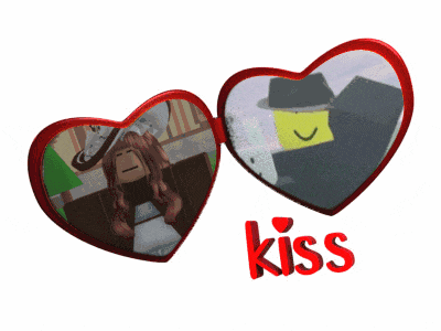 two hearts with a picture of a girl and a man and the word kiss on the bottom
