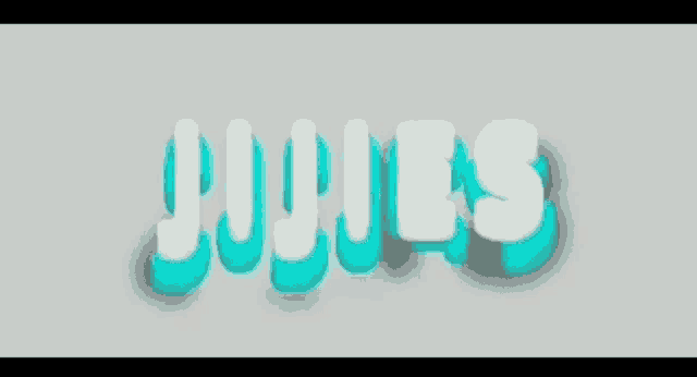 the word jujues is written in blue and white on a gray background