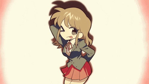a cartoon drawing of a girl in a suit with a bow tie