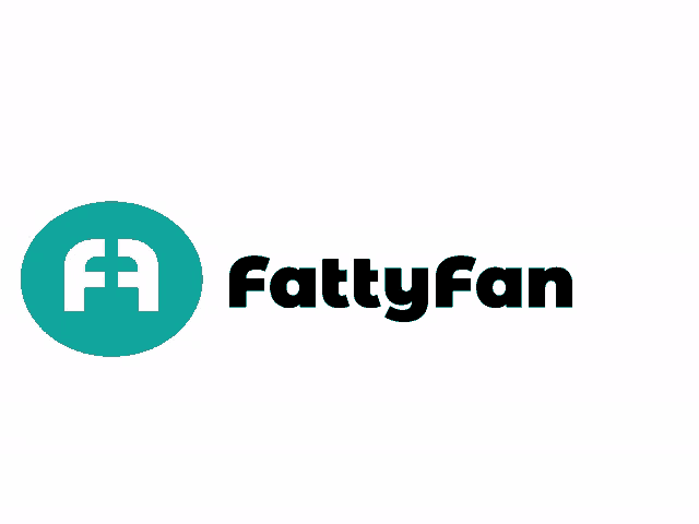 a logo for fattyfan with a green circle and black text