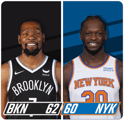 Brooklyn Nets (62) Vs. New York Knicks (60) Half-time Break GIF - Nba Basketball Nba 2021 GIFs