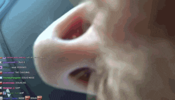 a close up of a person 's nose with a bunch of messages behind it