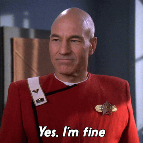 Yes Im Fine Captain Jean Luc Picard GIF - Yes Im Fine Captain Jean Luc Picard Star Trek GIFs