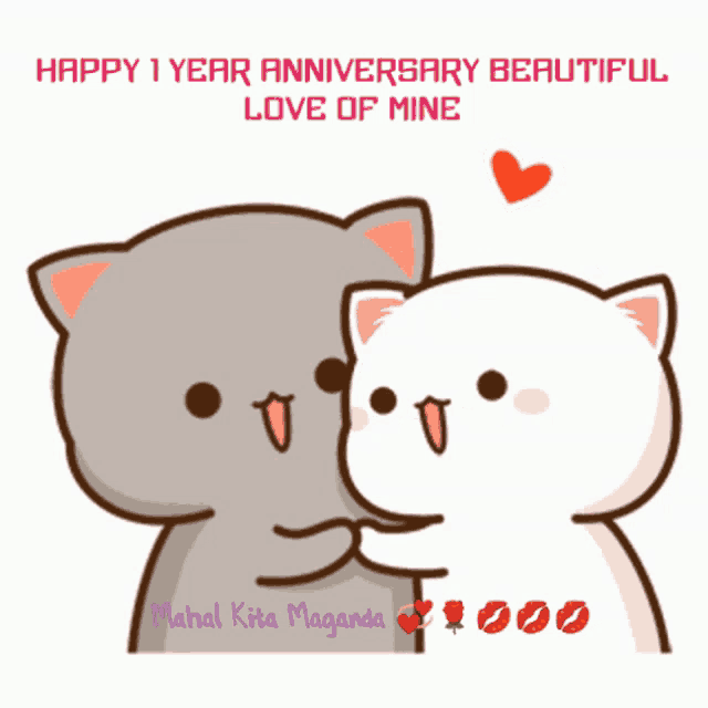 a happy 1 year anniversary beautiful love of mine greeting card