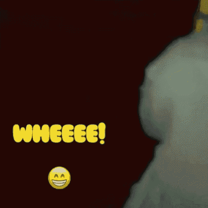 a smiley face with the word wheeee written on it