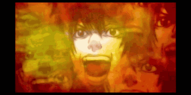 a painting of a woman 's face with a screaming expression