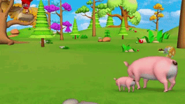 Animals For Kids Pigs GIF - Animals For Kids Pigs Hot Air Balloon GIFs