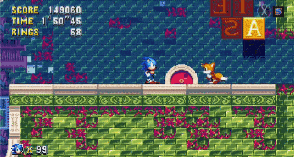 sonic the hedgehog and tails are in a video game