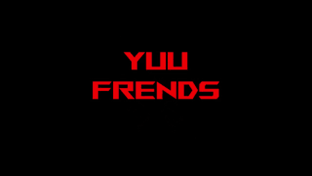 a black background with red letters that say yju friends
