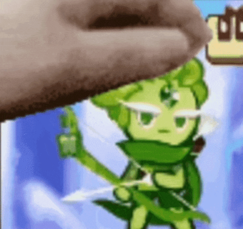 a close up of a cartoon character with a bow and arrow in a video game .