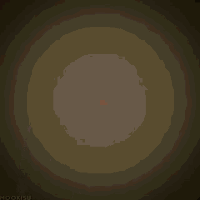 a girl with brown hair is standing in a hypnotic spiral .