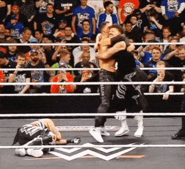 Wwe Raw 2025 Wrestling Finn Balor Hug Dominik Mysterio GIF