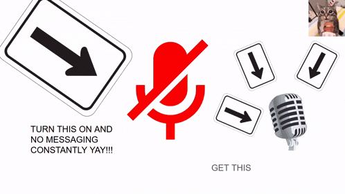 a sign that says turn this on and no messaging constantly