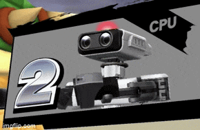 a robot with the number 2 on it 's head