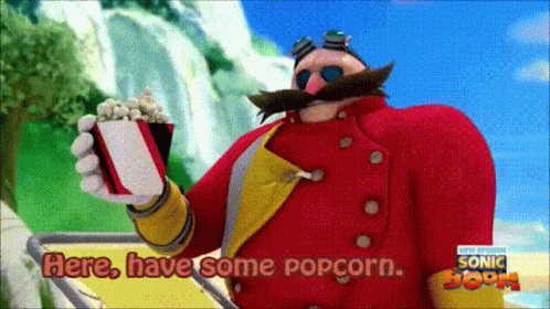 Sonic Boom Dr Eggman GIF - Sonic Boom Dr Eggman Here Have Some Popcorn GIFs