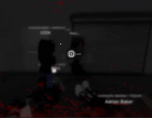 a screenshot of a video game with the name adrian baker at the top