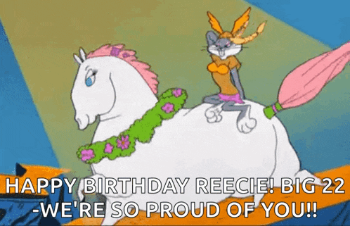 bugs bunny is riding on the back of a white horse in a circus .
