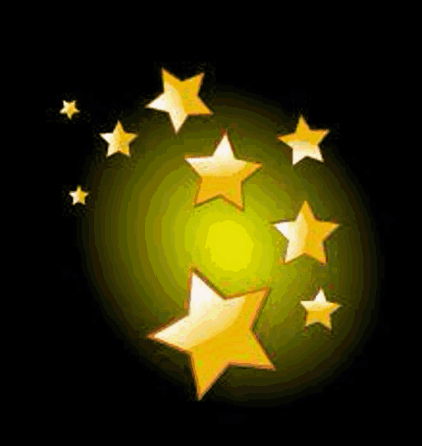 a group of yellow stars on a black background .