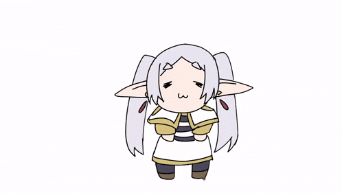 a drawing of a little girl with white hair and ears