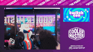 a cooler master logo is on a purple and blue background