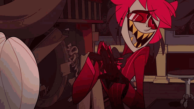 a cartoon character with red hair and a big smile on his face