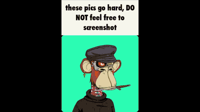 a picture of a monkey blowing a pink bubble with a caption that says these pics go hard