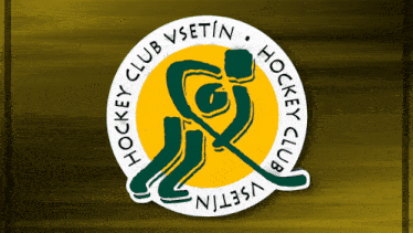 a logo for the hockey club vsetin with a hockey player