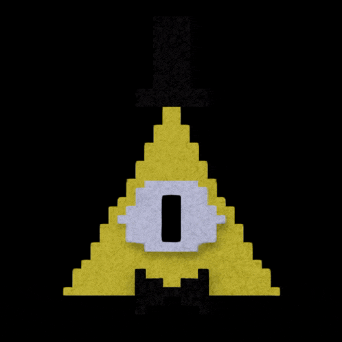 a pixel art of bill cipher 's eye
