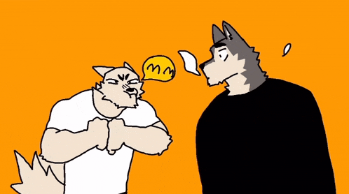 a cartoon of a wolf with a speech bubble that says ' mmwa '