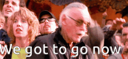 We Got To Go Now Scared GIF - We Got To Go Now Scared Stan Lee GIFs