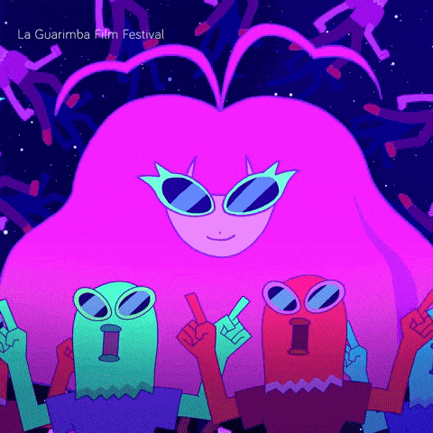 a poster for la guarimba film festival shows a cartoon character