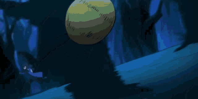 a cartoon drawing of a person holding a green ball